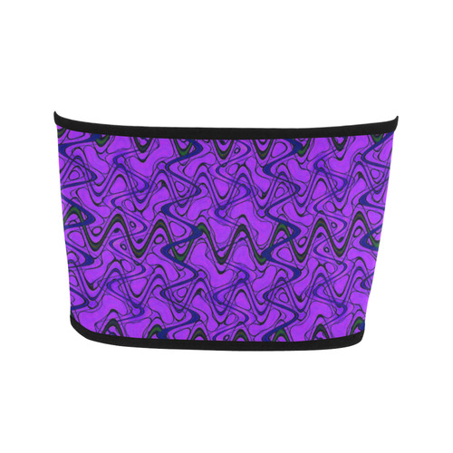 Purple and Black Waves Bandeau Top