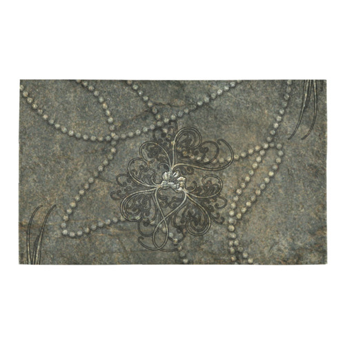 Floral design in stone optic Azalea Doormat 30" x 18" (Sponge Material)