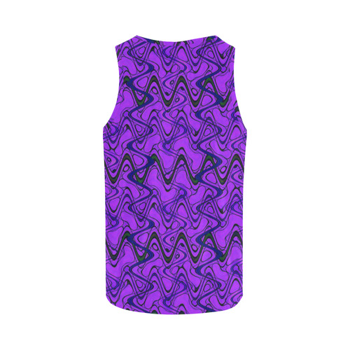 Purple and Black Waves All Over Print Tank Top for Women (Model T43)