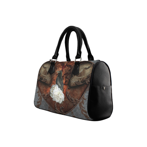 The crow with skulls Boston Handbag (Model 1621)