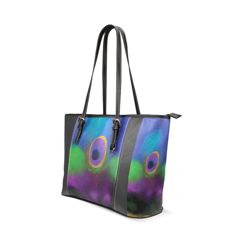 PEACOCK DESIGN 3 PANEL Leather Tote Bag/Large (Model 1640)