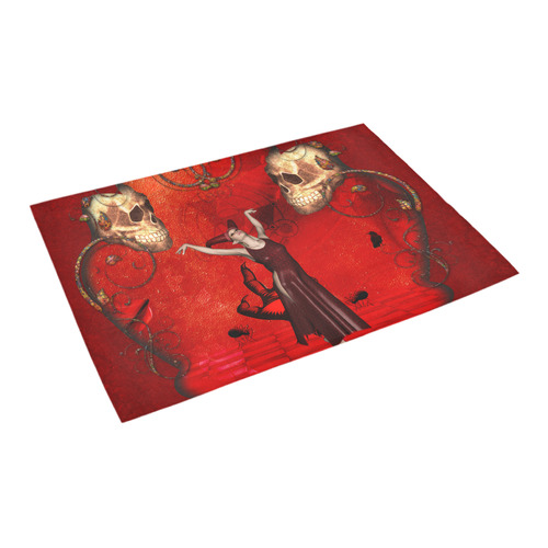 Fantasy women with skulls Azalea Doormat 24" x 16" (Sponge Material)