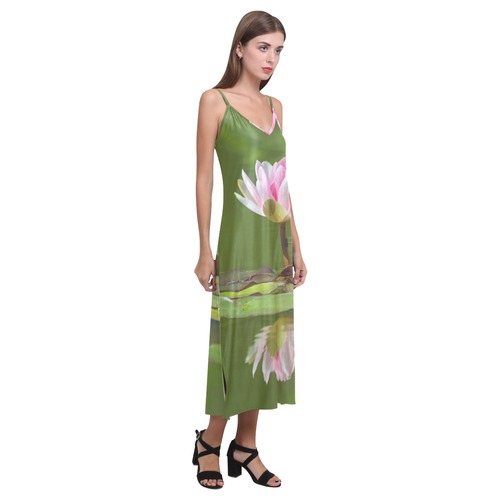 WaterLily20150501_by_FeelGood V-Neck Open Fork Long Dress(Model D18)