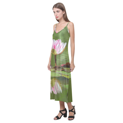 WaterLily20150501_by_FeelGood V-Neck Open Fork Long Dress(Model D18)