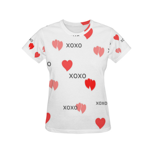 xoxo All Over Print T-Shirt for Women (USA Size) (Model T40)