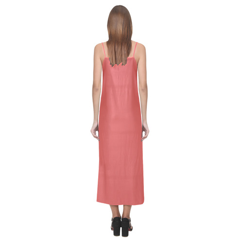 Grenadine V-Neck Open Fork Long Dress(Model D18)