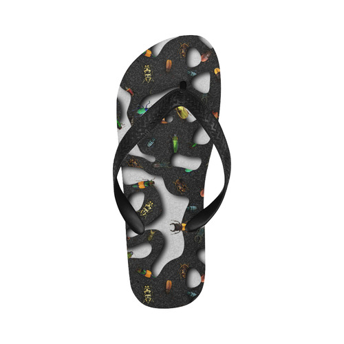 Crawking Bugs - Squiggly Loops Cut Flip Flops for Men/Women (Model 040)