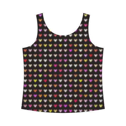 shiny hearts 8 All Over Print Tank Top for Women (Model T43)