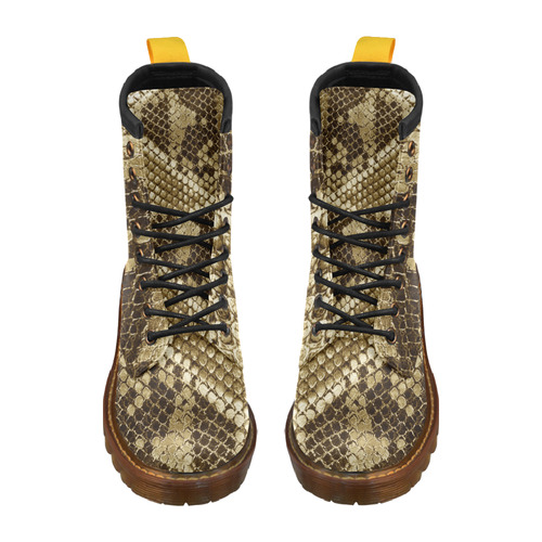 Golden Snakeskin - No snake has to die for it High Grade PU Leather Martin Boots For Men Model 402H