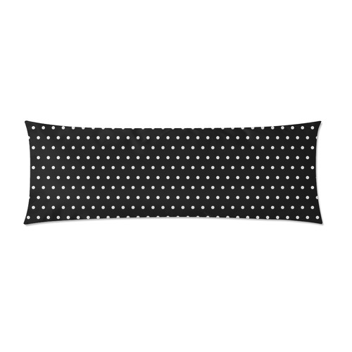 Polka Dot Pin Black - Jera Nour Custom Zippered Pillow Case 21"x60"(Two Sides)