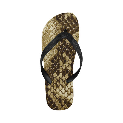 Golden Snakeskin - No snake has to die for it Flip Flops for Men/Women (Model 040)