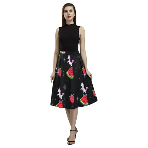 unicorns, watermelons, strawberries Rockabilly Aoede Crepe Skirt (Model D16)