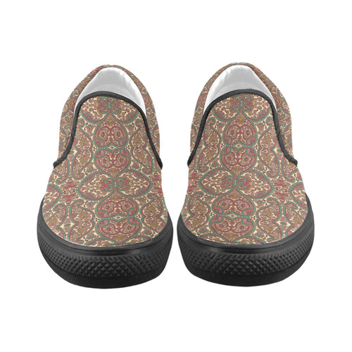 Shiny Rhinestone Hearts Women's Slip-on Canvas Shoes/Large Size (Model 019)