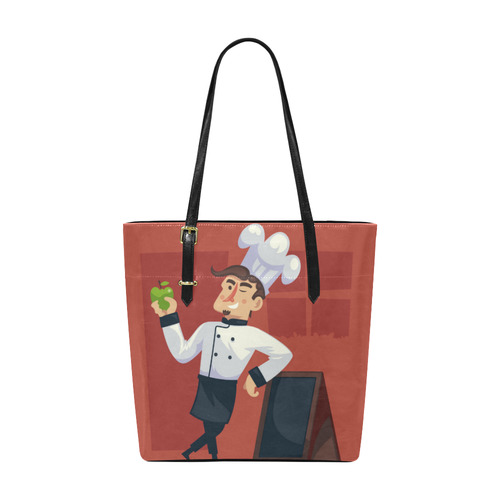Handsome Chef with Green Apple Euramerican Tote Bag/Small (Model 1655)