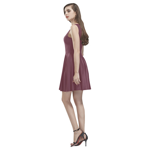 Tawny Port Thea Sleeveless Skater Dress(Model D19)