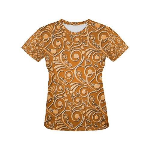 sweet hearts, terra All Over Print T-Shirt for Women (USA Size) (Model T40)