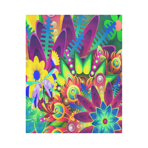 Abstract Pop Neon Fantasy Duvet Cover 86"x70" ( All-over-print)