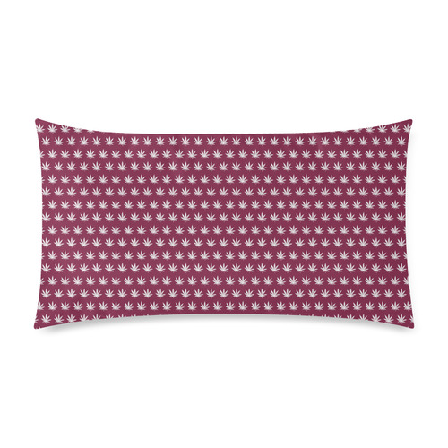 Maroon Cannabis - Jera Nour Rectangle Pillow Case 20"x36"(Twin Sides)