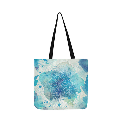 Blue Watercolor Splash Mandala Reusable Shopping Bag Model 1660 (Two sides)