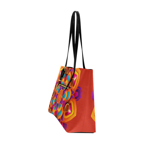 Red Orange Purple Mandala Euramerican Tote Bag/Large (Model 1656)