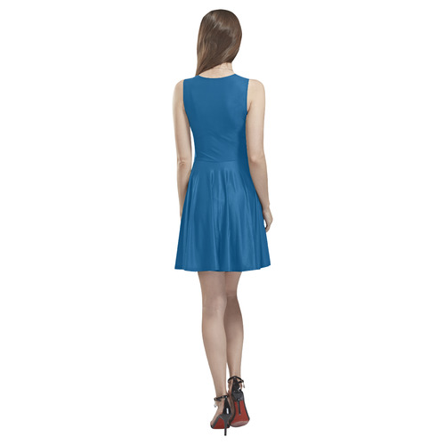 Snorkel Blue Thea Sleeveless Skater Dress(Model D19)