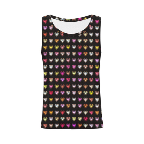 shiny hearts 8 All Over Print Tank Top for Women (Model T43)