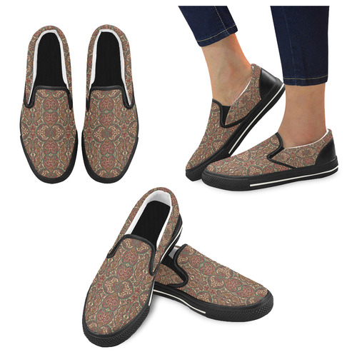 Shiny Rhinestone Hearts Women's Slip-on Canvas Shoes/Large Size (Model 019)