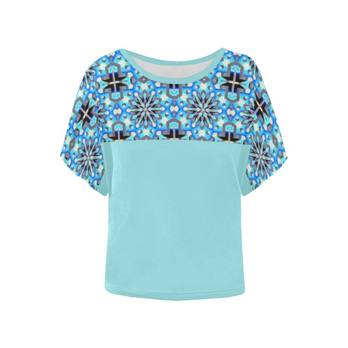 Blue Star Women's Batwing-Sleeved Blouse T shirt (Model T44)