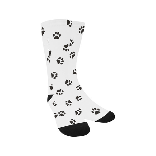 Footprints CAT black on clear background Trouser Socks