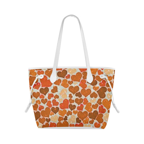 sparkling hearts,orange by JamColors Clover Canvas Tote Bag (Model 1661)