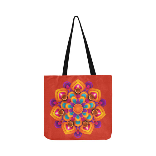 Red Orange Purple Mandala Reusable Shopping Bag Model 1660 (Two sides)