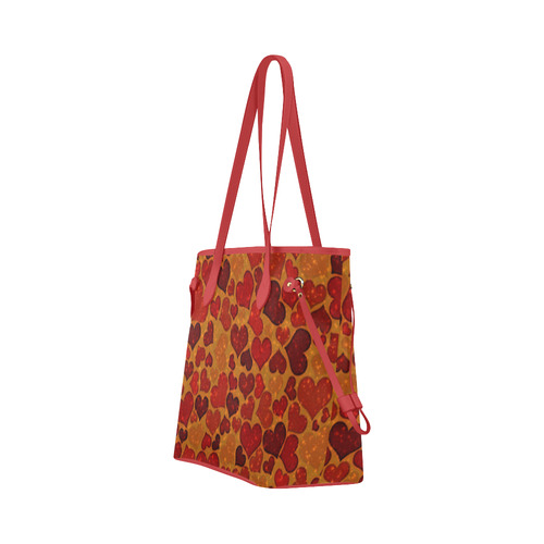 sparkling hearts,deep red by JamColors Clover Canvas Tote Bag (Model 1661)