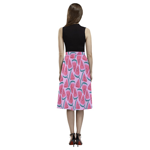 watermelon mania rockabilly Aoede Crepe Skirt (Model D16)