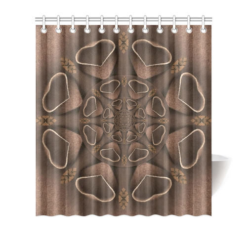 leather fantasy flower in mandala style Shower Curtain 66"x72"