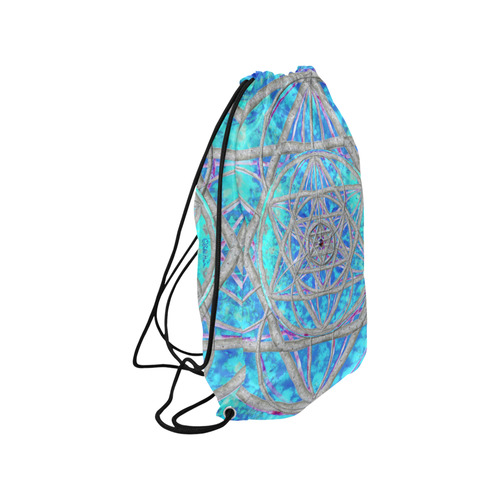 protection in blue harmony Small Drawstring Bag Model 1604 (Twin Sides) 11"(W) * 17.7"(H)