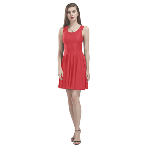 Flame Scarlet Thea Sleeveless Skater Dress(Model D19)