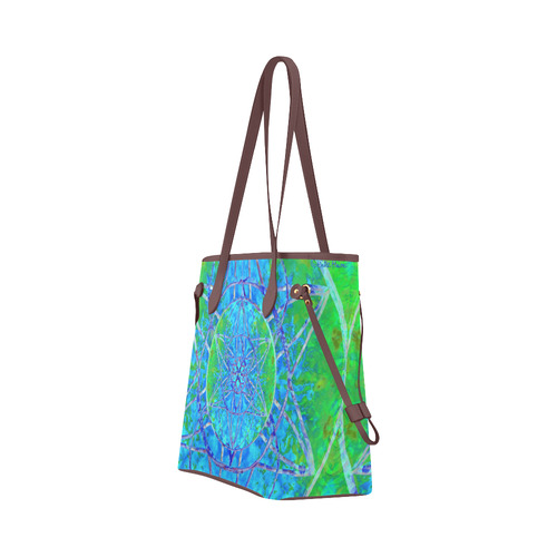 protection in nature colors-teal, blue and green Clover Canvas Tote Bag (Model 1661)