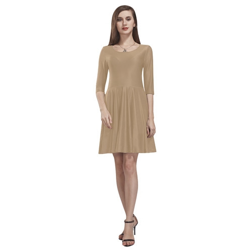 Iced Coffee Tethys Half-Sleeve Skater Dress(Model D20)