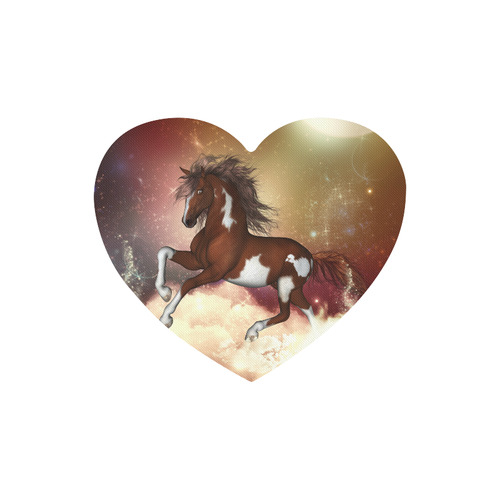 Wonderful wild horse in the sky Heart-shaped Mousepad