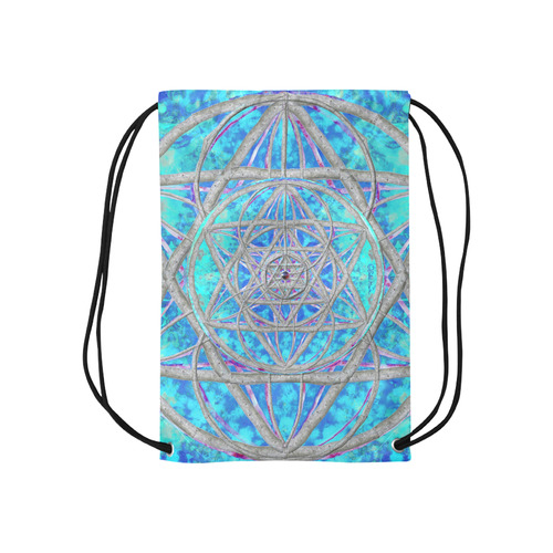 protection in blue harmony Small Drawstring Bag Model 1604 (Twin Sides) 11"(W) * 17.7"(H)