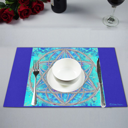 protection in blue harmony Placemat 12''x18''