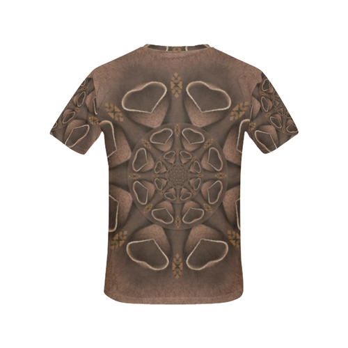 leather fantasy flower in mandala style All Over Print T-Shirt for Women (USA Size) (Model T40)