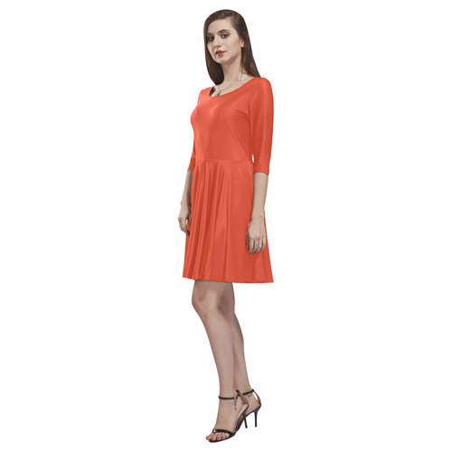 Tangerine Tango Tethys Half-Sleeve Skater Dress(Model D20)