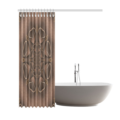 leather fantasy flower in mandala style Shower Curtain 72"x84"