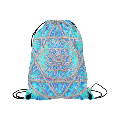 protection in blue harmony Large Drawstring Bag Model 1604 (Twin Sides)  16.5"(W) * 19.3"(H)