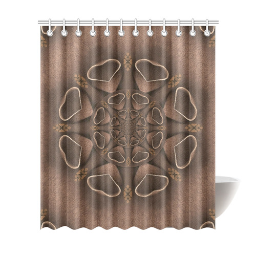 leather fantasy flower in mandala style Shower Curtain 72"x84"