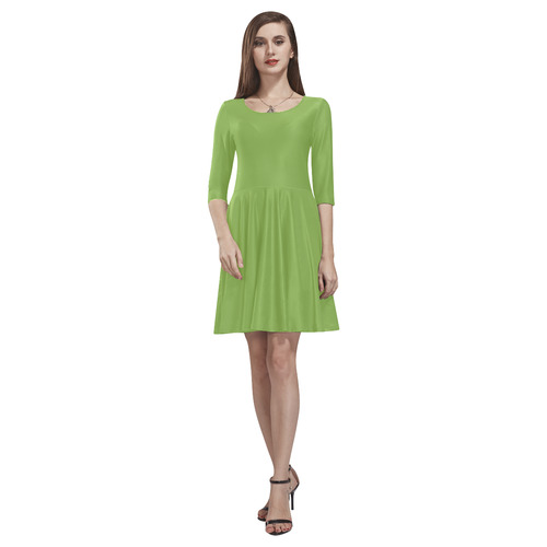 Greenery Tethys Half-Sleeve Skater Dress(Model D20)