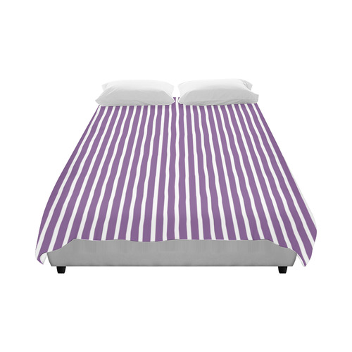 Purple White Candy Striped Duvet Cover 86"x70" ( All-over-print)