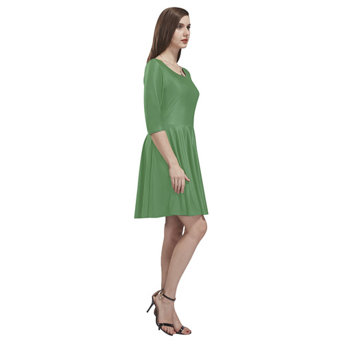 Hippie Green Tethys Half-Sleeve Skater Dress(Model D20)