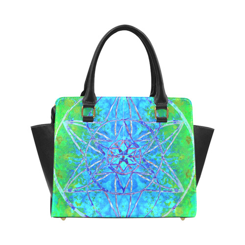 protection in nature colors-teal, blue and green Classic Shoulder Handbag (Model 1653)